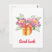 Viel Glück Watercolor-Pfannkuchen Niedlich Postkarte (Vorne/Hinten)