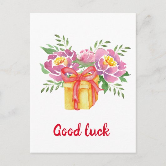 Viel Glück Watercolor-Pfannkuchen Niedlich Postkarte (Vorderseite)