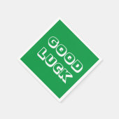 Viel Glück, weißes grünes Party Serviette (Ecke)