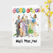 'Viel Glück, wir werden dich vermissen!' Karte (Gelbe Blume)