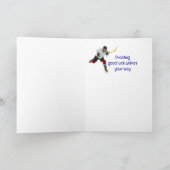 Viel Glück wünscht Ice Hockey Sport Karte (Innenseite)