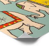 Viel Glück-Zirkus-Elefanten niedliches Elefantenmu Poster (Ecke)