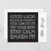 Viel Glück-Zitat für Schulkunden Postkarte (Vorne/Hinten)