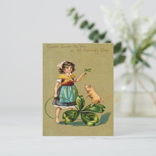 Viel Glück zu Ihnen am St. Patrick's Day Postkarte (Stehend Vorderseite)