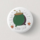 Viel Glück zum St. Patrick's Day Pot of Gold Fun Button (Vorderseite)