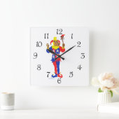 Viel Glückairedale-Terrier Quadratische Wanduhr (Zuhause)