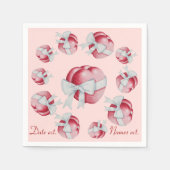 viel Herz und Bogen rot und rosa Serviette (Vorderseite)