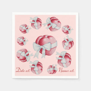 viel Herz und Bogen rot und rosa Serviette