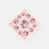 viel Herz und Bogen rot und rosa Serviette (Ecke)