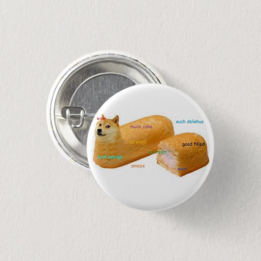 Viel Kuchen DogeButton Button (Vorne & Hinten)