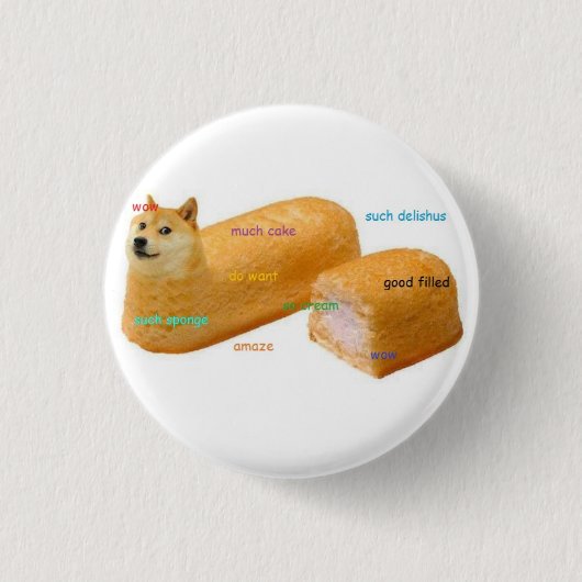 Viel Kuchen DogeButton Button (Vorderseite)