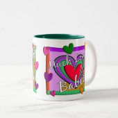 Viel Liebe Babcia (polnische Großmutter) Zweifarbige Tasse (VorderseiteRechts)