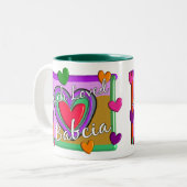 Viel Liebe Babcia (polnische Großmutter) Zweifarbige Tasse (Vorderseite Links)