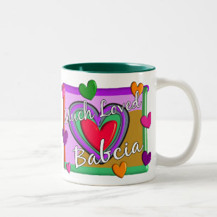 Viel Liebe Babcia (polnische Großmutter) Zweifarbige Tasse