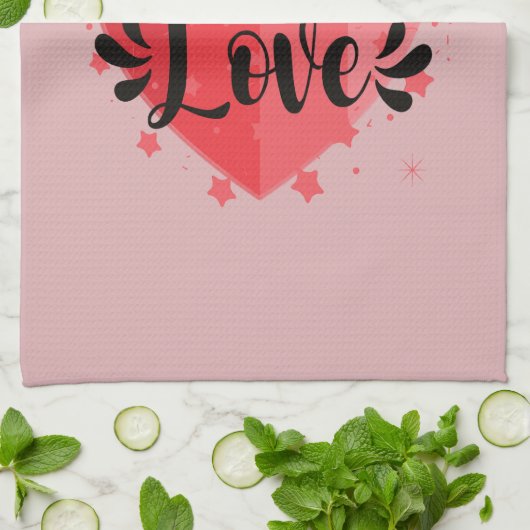 Viel Liebe, großes Herz Geschirrtuch (Gefaltet)