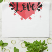 Viel Liebe, großes Herz Geschirrtuch (Gefaltet)