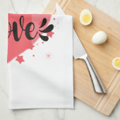 Viel Liebe, großes Herz Geschirrtuch (Viertel Falte)