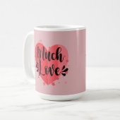 Viel Liebe, großes Herz Kaffeetasse (Vorderseite Links)