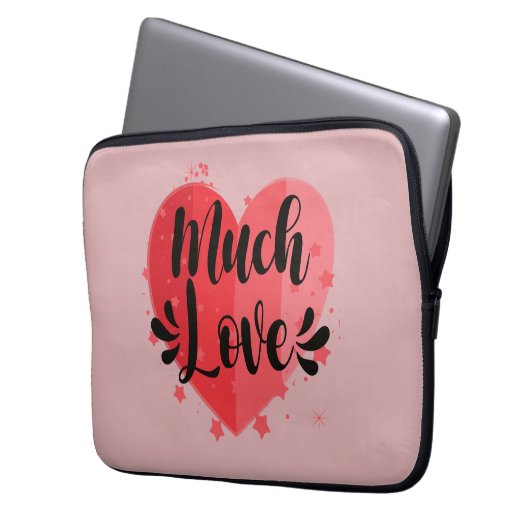 Viel Liebe, großes Herz Laptopschutzhülle (Vorderseite Links)