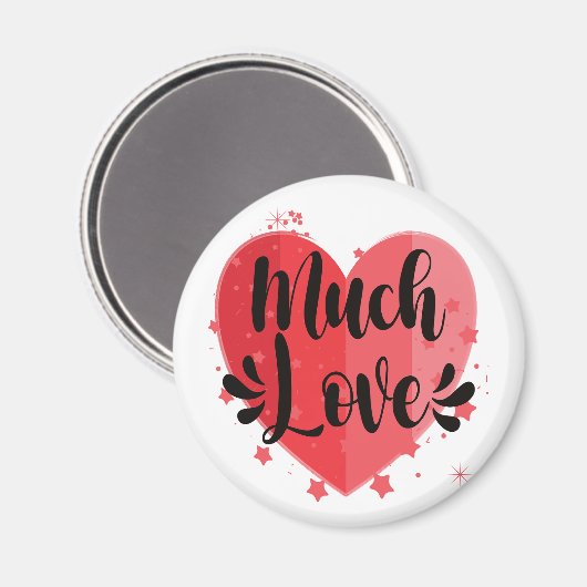 Viel Liebe, großes Herz Magnet (Vorderseite/Rückseite)