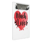 Viel Liebe, großes Herz Mini Klemmbrett (Schrägansicht)