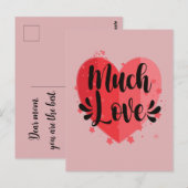 Viel Liebe, großes Herz Postkarte (Vorne/Hinten)