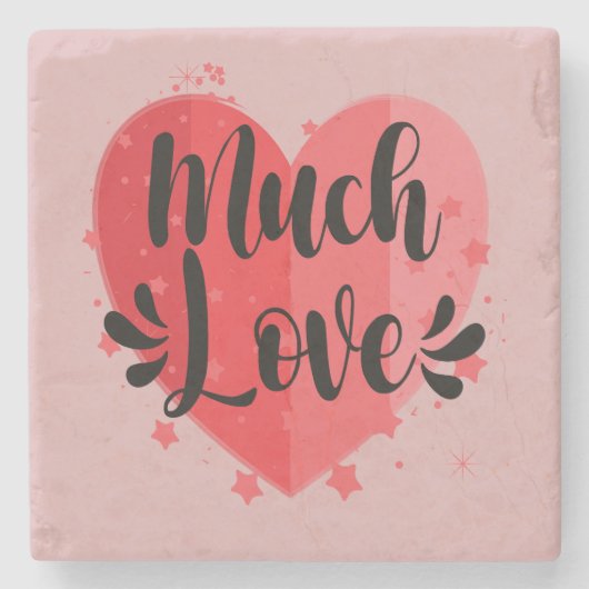 Viel Liebe, großes Herz Steinuntersetzer (Vorderseite)