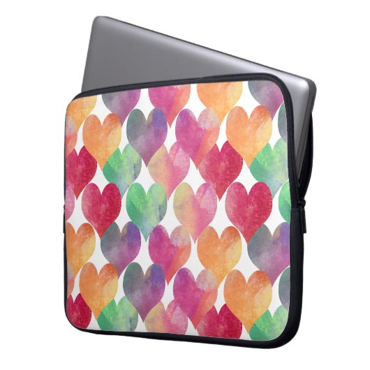 Viel Liebe im Herzen Wasserfarbe Laptopschutzhülle (Vorderseite Links)