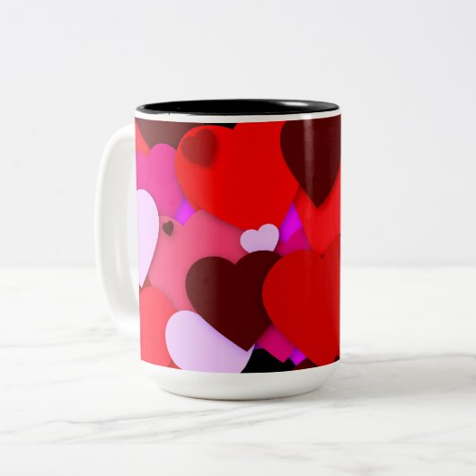 Viel Liebe Zweifarbige Tasse (Vorderseite Links)