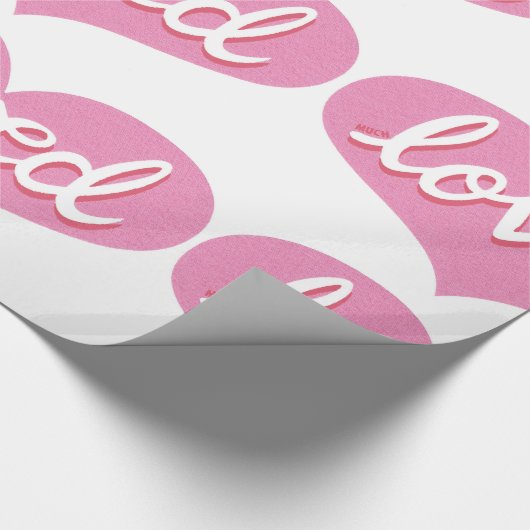 VIEL LIEBT- Angeregt - Rosa Liebe Herz Geschenkpapier (Ecke)