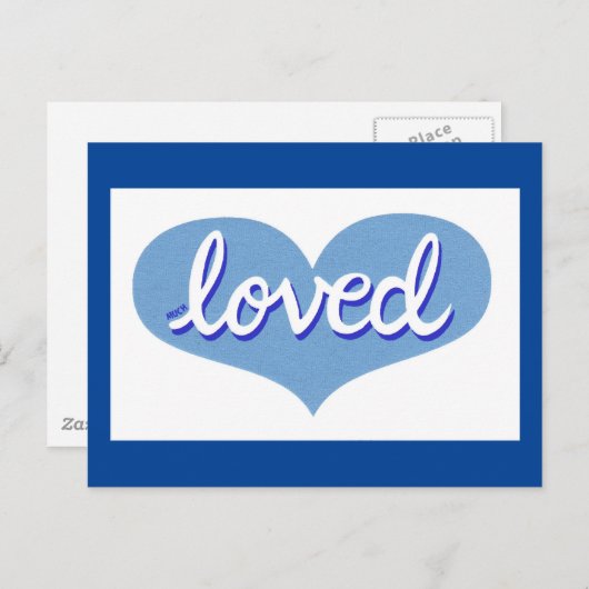 VIEL LIEBT - Bewundert - Herz blauer Liebe Postkarte (Vorne/Hinten)