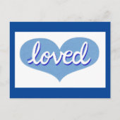 VIEL LIEBT - Bewundert - Herz blauer Liebe Postkarte (Vorderseite)