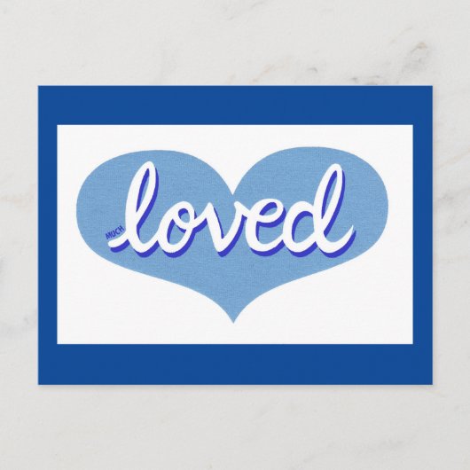 VIEL LIEBT - Bewundert - Herz blauer Liebe Postkarte (Vorderseite)