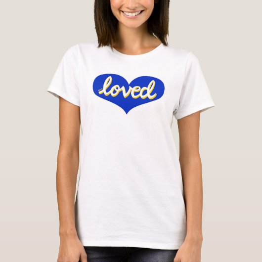 VIEL LIEBT - blaue Liebe T-Shirt (Vorderseite)