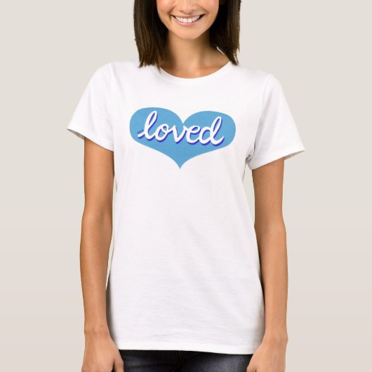VIEL LIEBT - Blauer Liebe T-Shirt (Vorderseite)