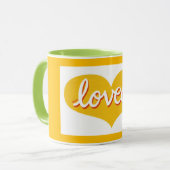 VIEL LIEBT - Gelbes Liebe Herz - Tasse (Vorderseite Links)