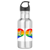 VIEL LIEBT - Herz der Rainbow-Liebe Edelstahlflasche (Vorderseite)