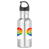 VIEL LIEBT - Herz der Rainbow-Liebe Edelstahlflasche (Rückseite)