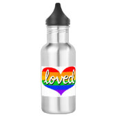 VIEL LIEBT - Herz der Rainbow-Liebe Edelstahlflasche (Links)