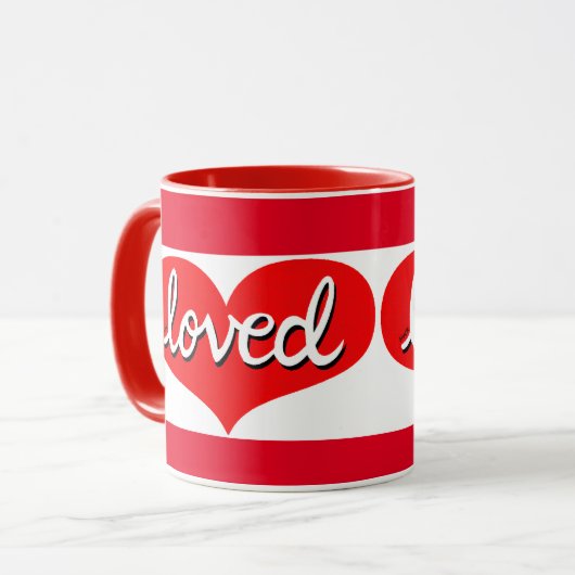 VIEL LIEBT - Herz-Liebe-Rot Tasse (Vorderseite Links)