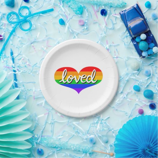 VIEL LOVED - Adored - Rainbow Liebe Pappteller (Party)