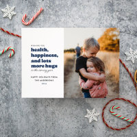 Viel mehr Hugs Foto Holiday Card (blau)