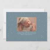 Viel mehr Liebe-Blue-Foto-Geburtsankündigung (Rückseite)