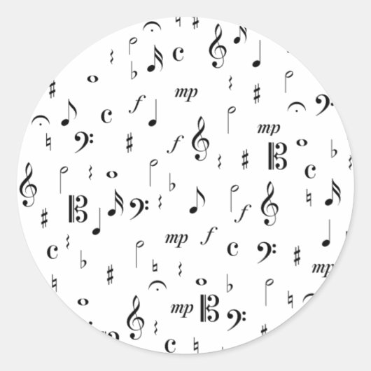 Viel Musik Runder Aufkleber (Vorderseite)
