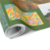 viel ordentliches Zeug sammelt sich mit Bäumen, Hu Geschenkpapier (Rolleneckpunkt)