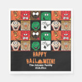 Viel Spaß Beängstigende Halloween-Gesichter Serviette (Vorderseite)