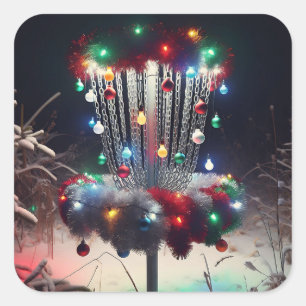 Viel Spaß bei der CD! Weihnachts-Spaß Quadratischer Aufkleber