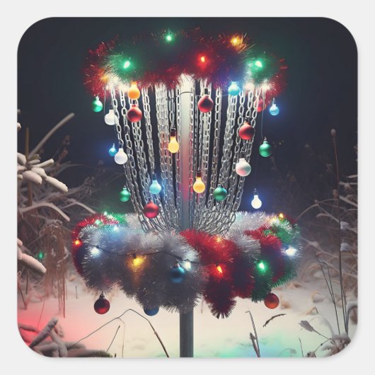 Viel Spaß bei der CD! Weihnachts-Spaß Quadratischer Aufkleber (Vorderseite)