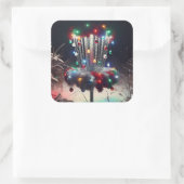 Viel Spaß bei der CD! Weihnachts-Spaß Quadratischer Aufkleber (Tasche)