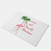 Viel Spaß beim Flamingo am Strand Fußmatte (Schrägansicht)